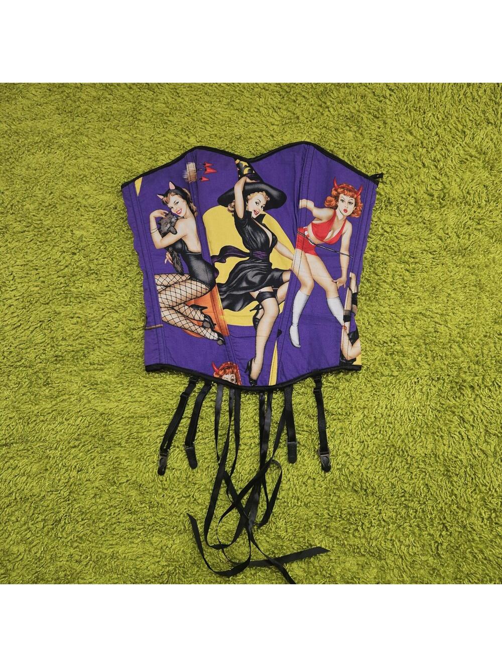 Vintage Shirley of Hollywood Witch pinup girl corset size small